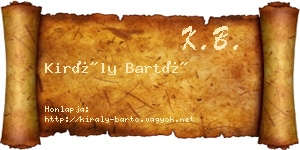 Király Bartó névjegykártya