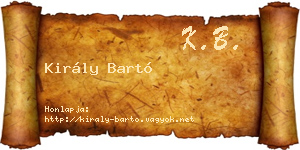 Király Bartó névjegykártya
